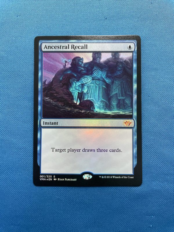 Ancestral Recall vintage masters vma foil mtg proxy magic the gathering proxies cards gp fnm playable holo foil available